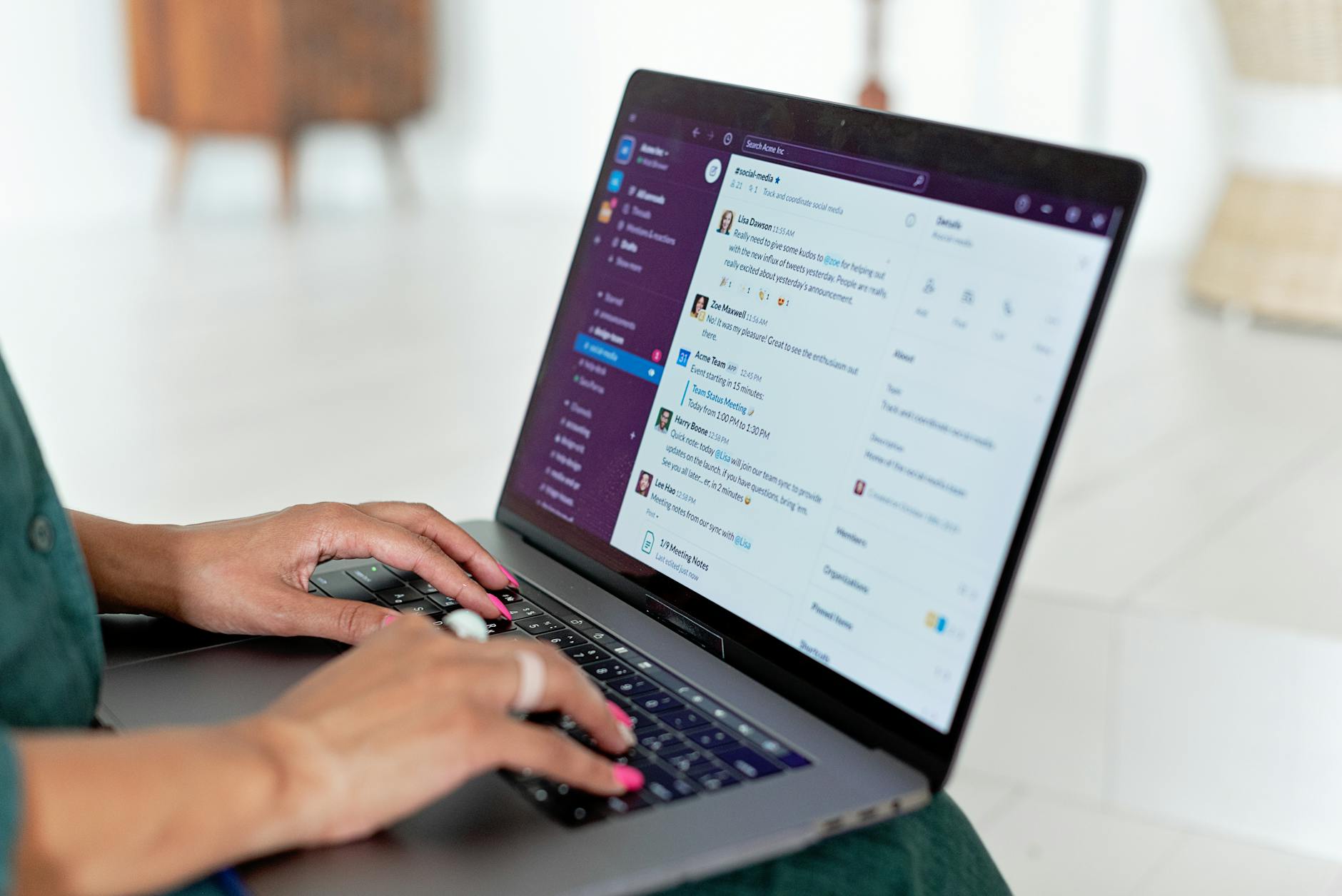 person typing on laptop computer